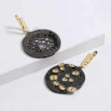 Hollow Asymmetric Earrings Two Tone Party Jewelry Stud Earrings