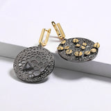 Hollow Asymmetric Earrings Two Tone Party Jewelry Stud Earrings