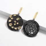 Hollow Asymmetric Earrings Two Tone Party Jewelry Stud Earrings