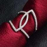 925 Sterling Silver Hollow Finger Ring for Bridal Wedding