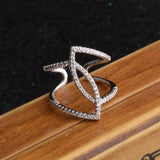 925 Sterling Silver Hollow Finger Ring for Bridal Wedding