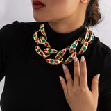Exaggerated CCB Acrylic Chunky Chain Necklace Hiphop Choker