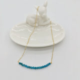 Faceted Apatite Stone Choker 14K Fillled Chain Necklace