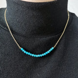 Faceted Apatite Stone Choker 14K Fillled Chain Necklace