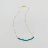 Faceted Apatite Stone Choker 14K Fillled Chain Necklace