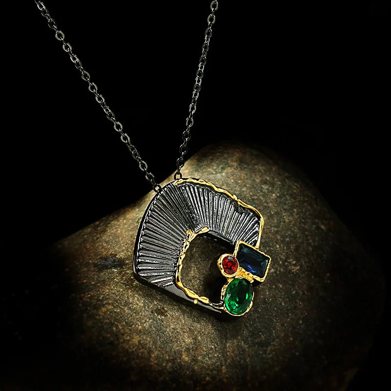 Ginkgo Leaf Zircon 925 Silver Pendant Necklace Lady Jewelry Party Gift