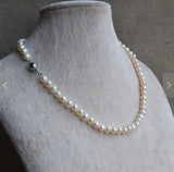 Ivory Freshwater Pearl AA 6-7MM Single Strand Choker Necklace