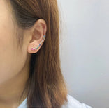 S925 Sterling Silver Zircon Stud Earrings for Women Fine Jewelry Gift
