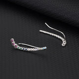 S925 Sterling Silver Zircon Stud Earrings for Women Fine Jewelry Gift