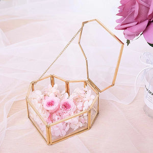 Heart Shaped Glass Jewelry Box Wedding Ring Holder