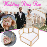 Heart Shaped Glass Jewelry Box Wedding Ring Holder