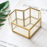 Heart Shaped Glass Jewelry Box Wedding Ring Holder