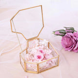 Heart Shaped Glass Jewelry Box Wedding Ring Holder