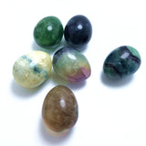 Hand Polished Rainbow Fluorite Crystal Egg Reiki Healing