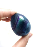 Hand Polished Rainbow Fluorite Crystal Egg Reiki Healing