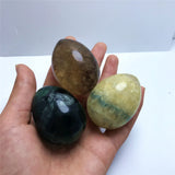Hand Polished Rainbow Fluorite Crystal Egg Reiki Healing
