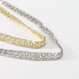 Geometric Rhinestone Square Chain Necklace for Women Vintage Crystal