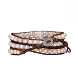 3-Layered Bracelet Fresh Water Pearl Stone Charm Gift Women