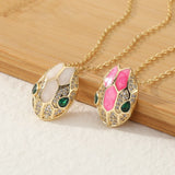 Snake Head Pendant Green Eye CZ Zirconia Necklace Hip Hop Jewelry