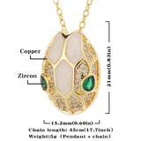 Snake Head Pendant Green Eye CZ Zirconia Necklace Hip Hop Jewelry