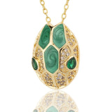 Snake Head Pendant Green Eye CZ Zirconia Necklace Hip Hop Jewelry