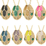 Snake Head Pendant Green Eye CZ Zirconia Necklace Hip Hop Jewelry