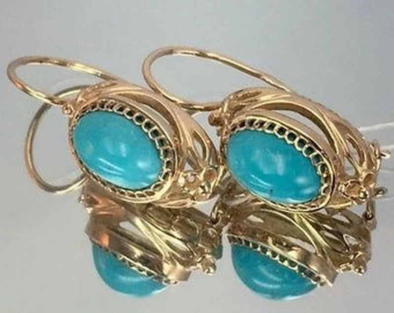 Green Oval Crystal Earrings for Women - Unique Hook Earrings