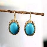Green Oval Crystal Earrings for Women - Unique Hook Earrings