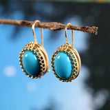 Green Oval Crystal Earrings for Women - Unique Hook Earrings