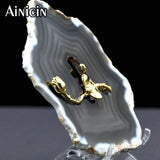 Plating Meditation Buddha Louts Pendant Natural Agate Slice