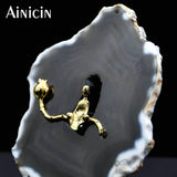 Plating Meditation Buddha Louts Pendant Natural Agate Slice