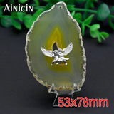 Plating Meditation Buddha Louts Pendant Natural Agate Slice