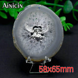 Plating Meditation Buddha Louts Pendant Natural Agate Slice