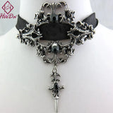 Gothic Punk Lace Pendant Necklace Women Choker Joker Halloween Jewelry