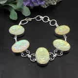 Dichroic Glass Chain Links Bracelet 8.5 Inch