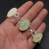 Dichroic Glass Chain Links Bracelet 8.5 Inch