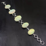 Dichroic Glass Chain Links Bracelet 8.5 Inch