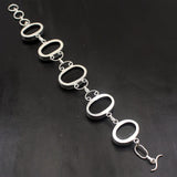 Dichroic Glass Chain Links Bracelet 8.5 Inch