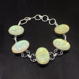 Dichroic Glass Chain Links Bracelet 8.5 Inch