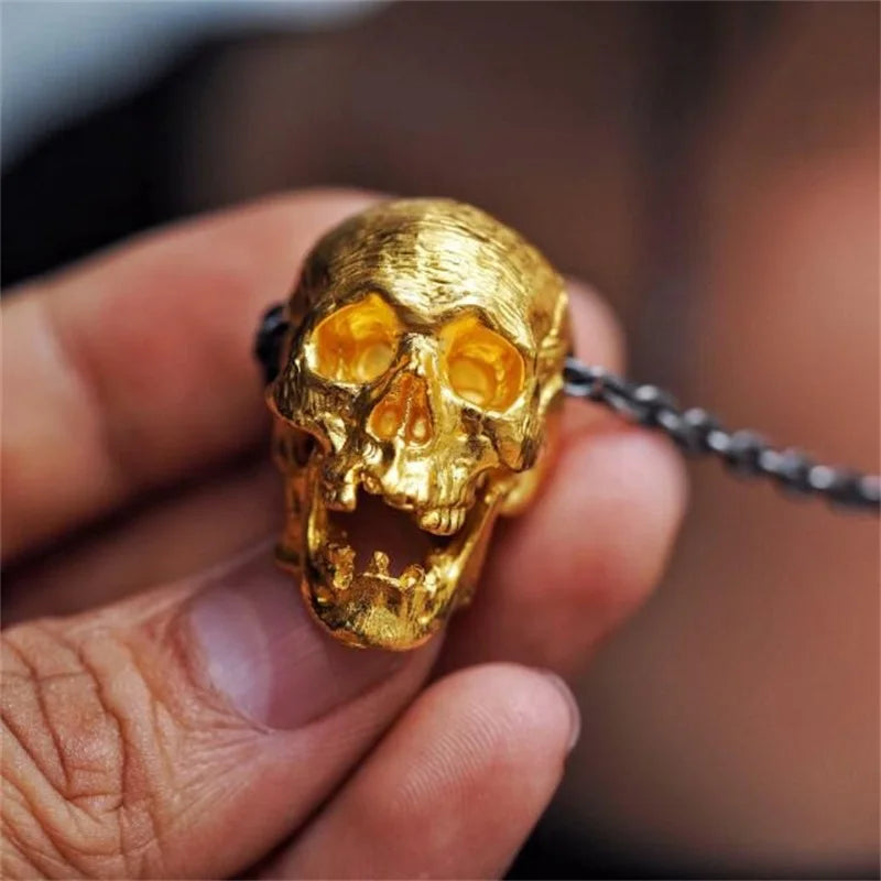 High Disease Skull Pendant Necklace Punk Biker Jewelry