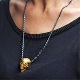 High Disease Skull Pendant Necklace Punk Biker Jewelry