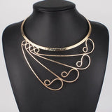 Indian Statement Choker Necklaces For Women Metal Torques Collar Necklace