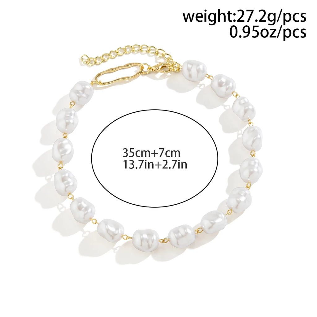 Vintage Pearl Bead Choker Necklace for Women