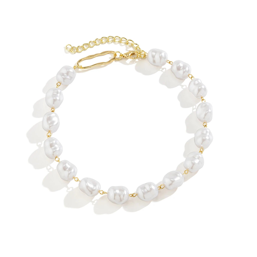 Vintage Pearl Bead Choker Necklace for Women