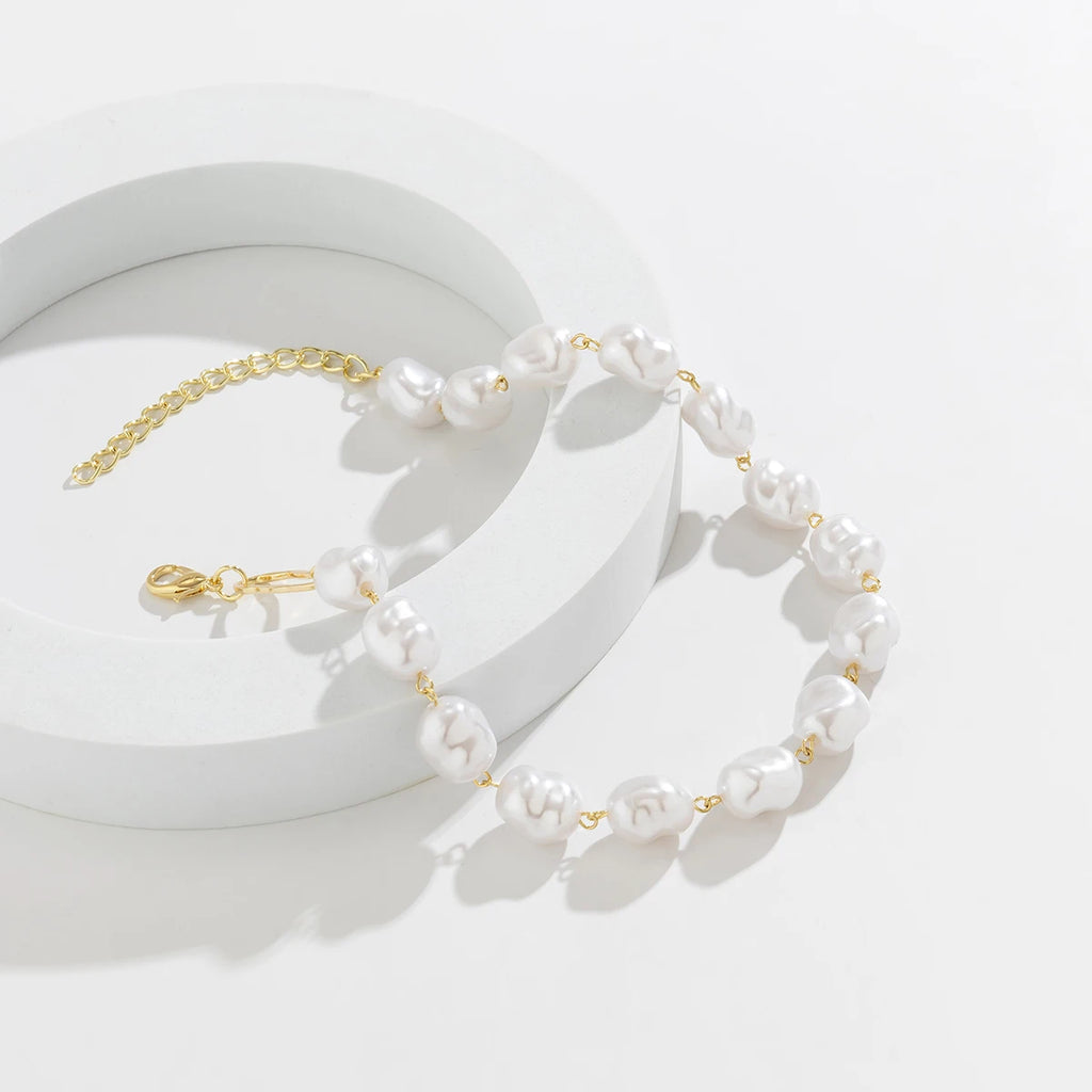 Vintage Pearl Bead Choker Necklace for Women