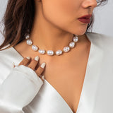 Vintage Pearl Bead Choker Necklace for Women