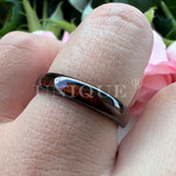 4mm 6mm 8mm Dark Wood Inlay Tungsten Carbide Wedding Ring