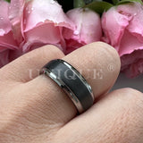 Tungsten Rings 6/8mm Plated Brushed Finish Beveled Edges Vintage Jewelry