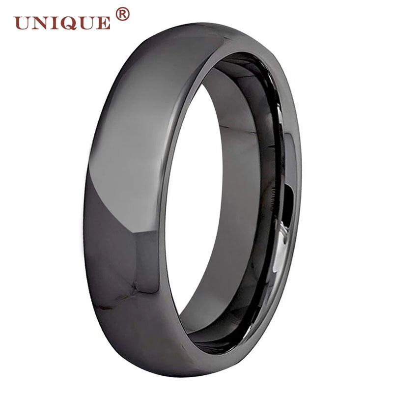 6mm 8mm Tungsten Wedding Gunmetal Ring for Couples