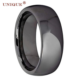 6mm 8mm Tungsten Wedding Gunmetal Ring for Couples